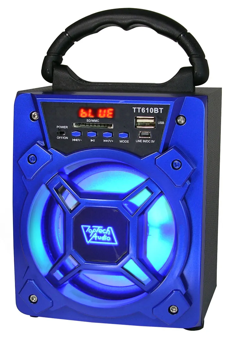 Fully Powered 200W Portable Bluetooth Multimedia Speaker with Stereo Sound, USB/SD Ports, and FM Radio