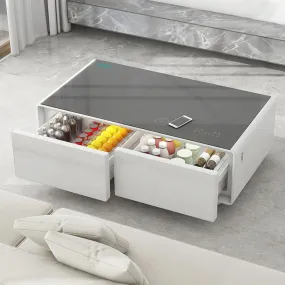 Generaltec Smart Table with Refrigerator and Speakers GMBST3WT - White