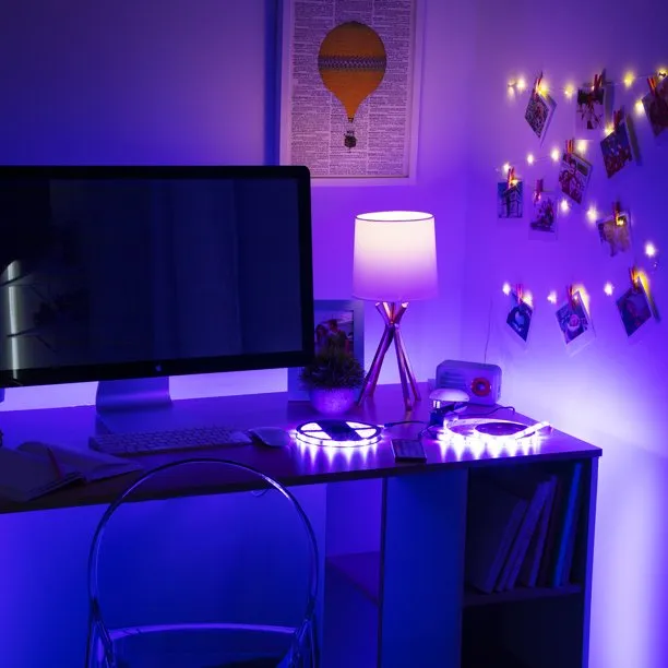 Google Nest Mini (2nd Generation) Smart Speaker - Chalk   Merkury Innovations Smart LED Strip Light