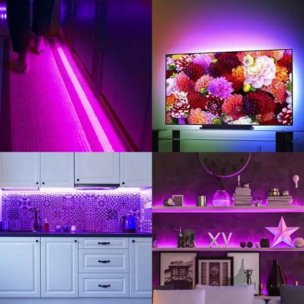 Google Nest Mini (2nd Generation) Smart Speaker - Chalk   Merkury Innovations Smart LED Strip Light