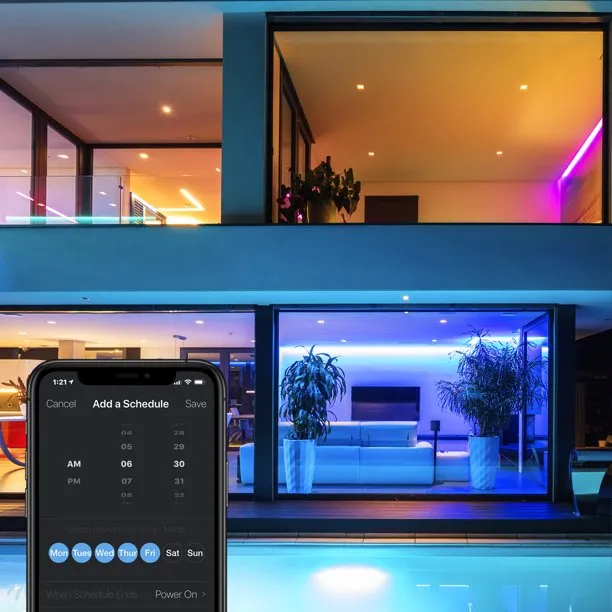 Google Nest Mini (2nd Generation) Smart Speaker - Chalk   Merkury Innovations Smart LED Strip Light