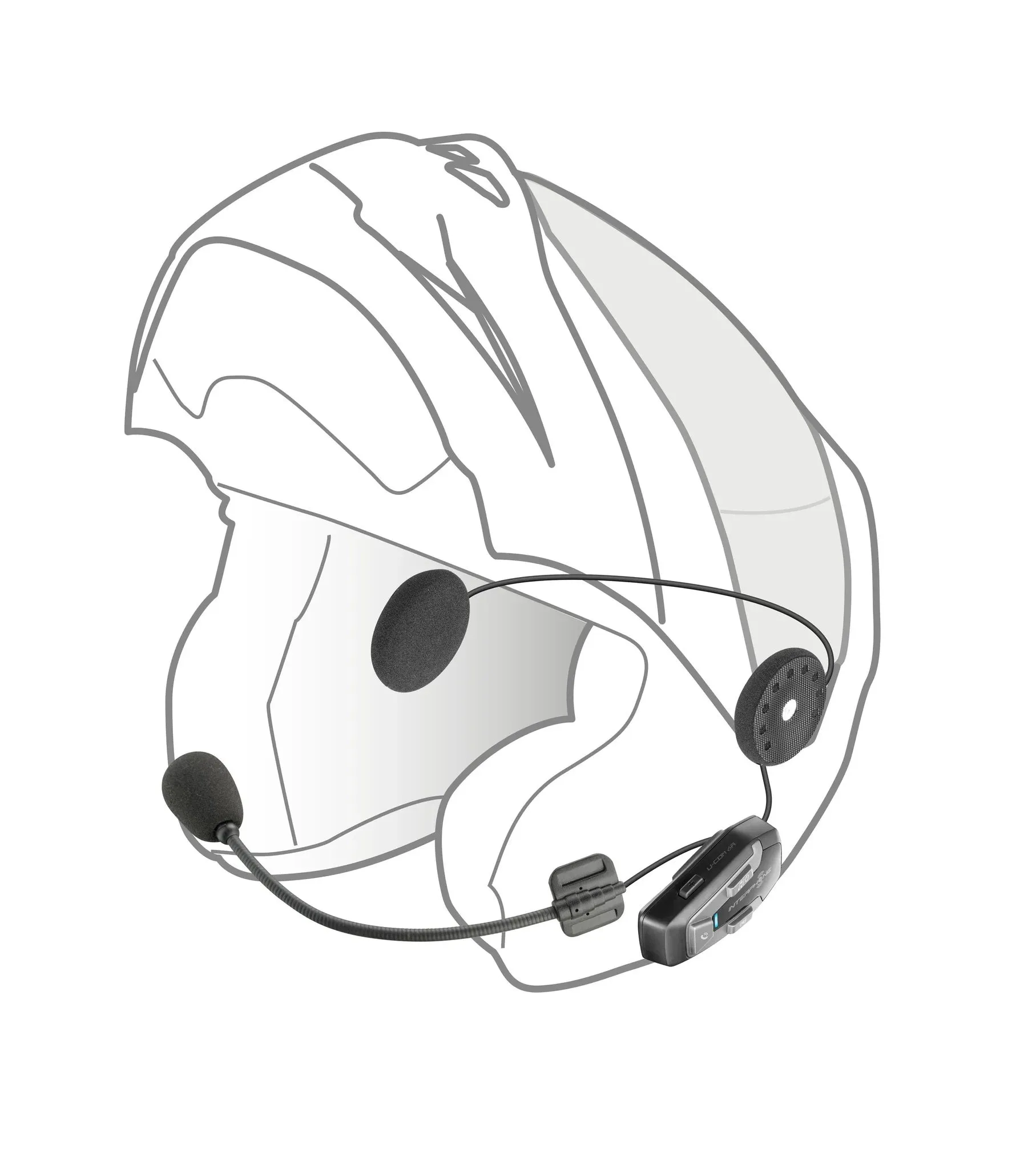 Interphone U-Com 8R Bluetooth Motorcycle Headset (Single Unit)