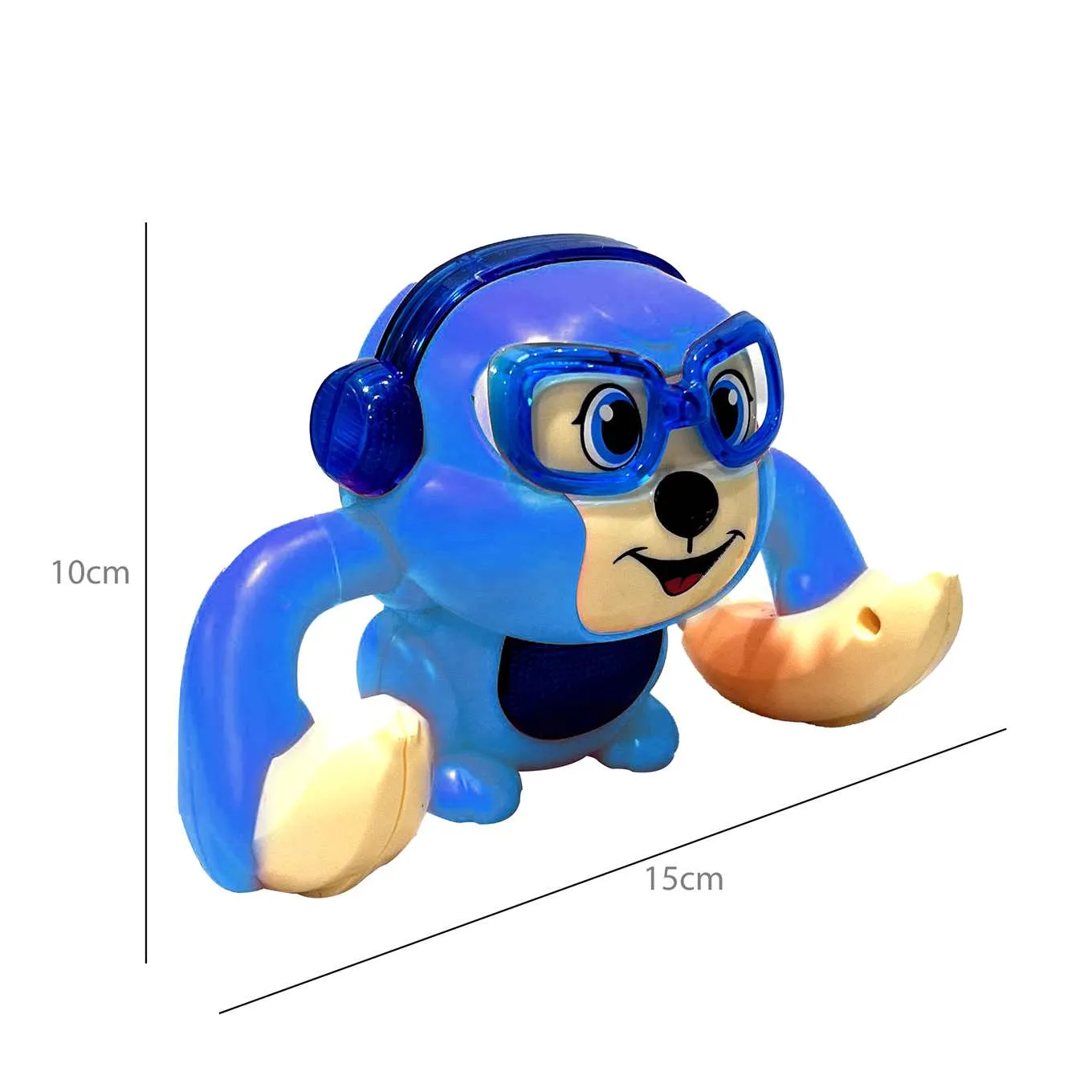 Jumping Chimp Battery Operated Toy with Lights & Music - 3 Years - Blue