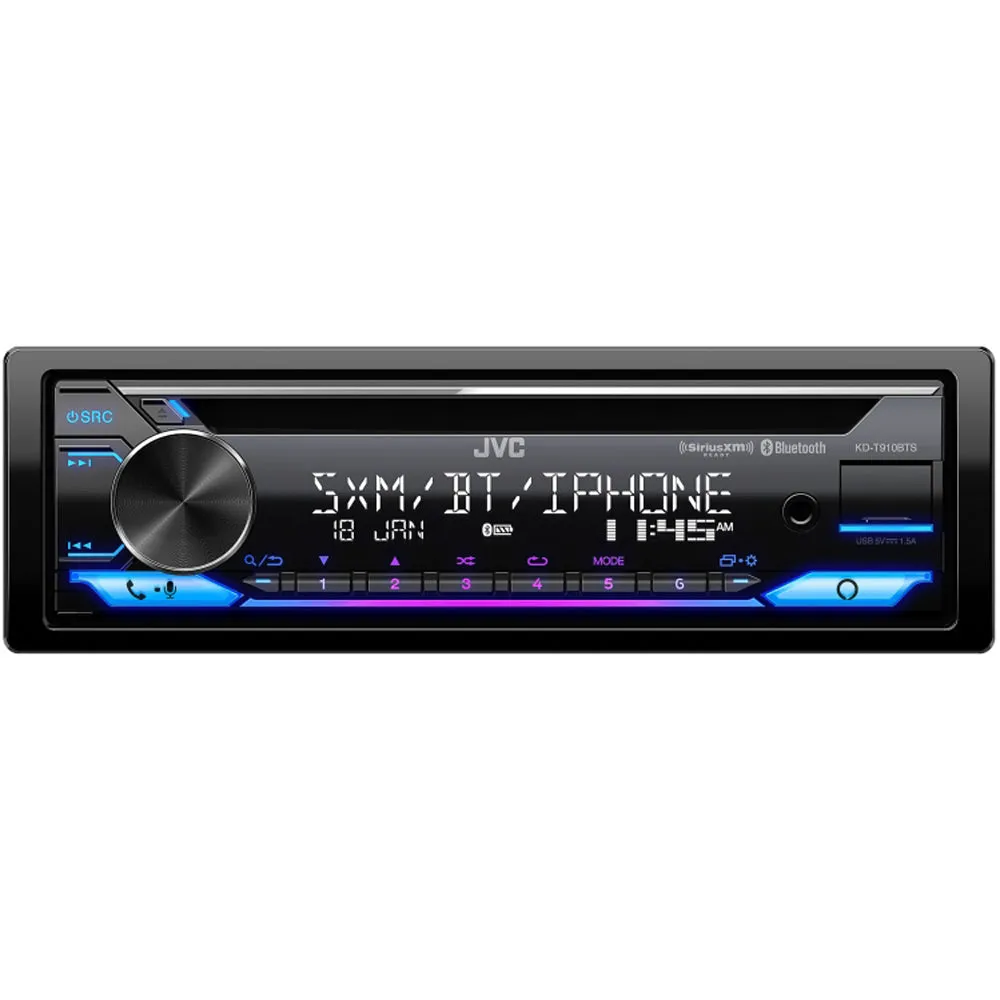 JVC Single Din CD Receiver With Built-In Bluetooth And Amazon Alexa KD-T920BTS