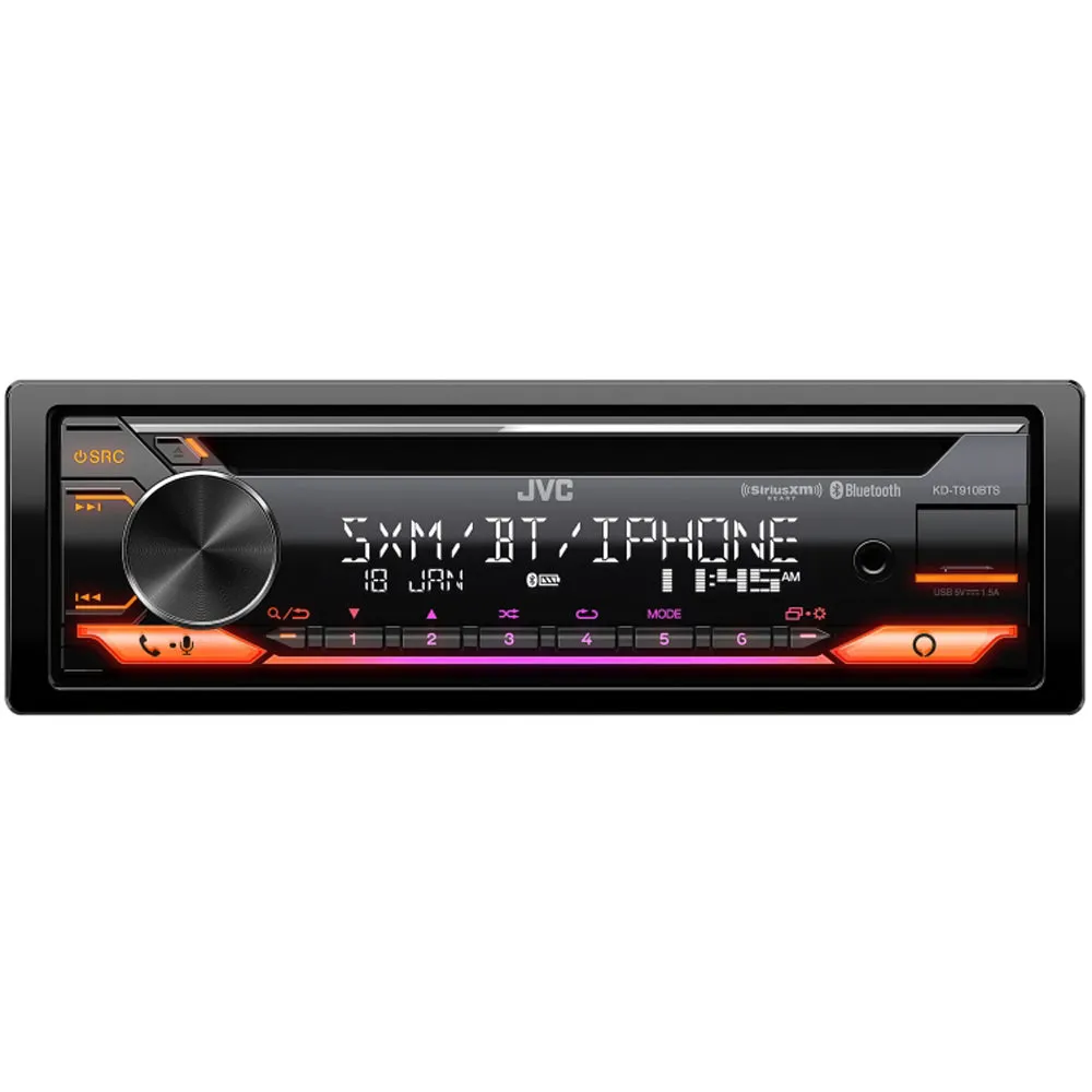 JVC Single Din CD Receiver With Built-In Bluetooth And Amazon Alexa KD-T920BTS