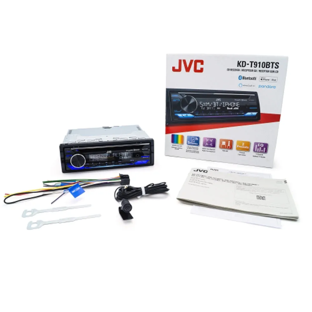 JVC Single Din CD Receiver With Built-In Bluetooth And Amazon Alexa KD-T920BTS