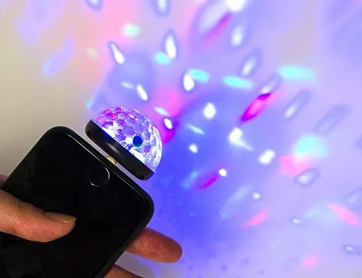 Kikkerland Phone Disco Light – Black