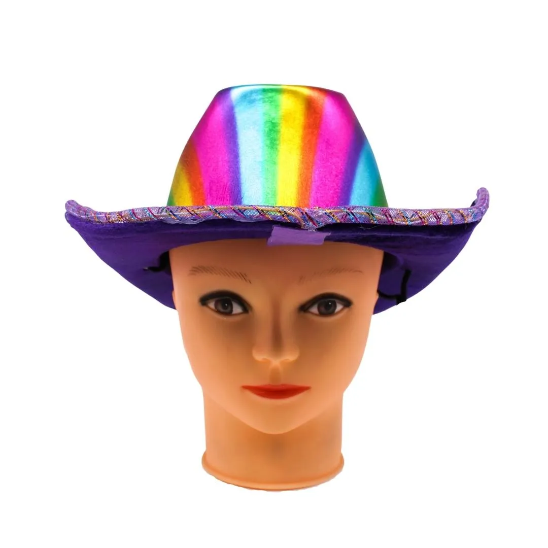 LED Rainbow Cowboy Hat (Each)
