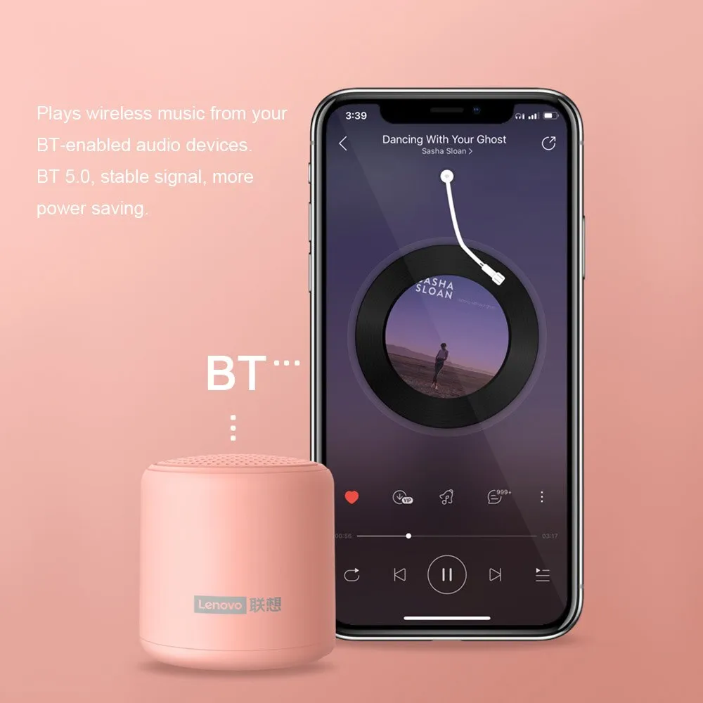 Lenovo L01 Mini Wireless Bluetooth 5.0 Speaker TWS Connection Outdoor Portable Speaker Hands-free with Mic USB Sound Box
