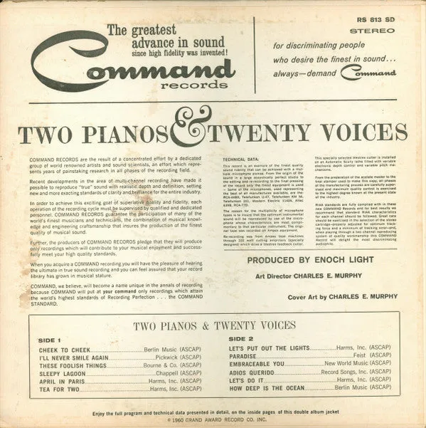 Lew Davies And His Orchestra - Two Pianos & Twenty Voices (LP, Album) (VG )