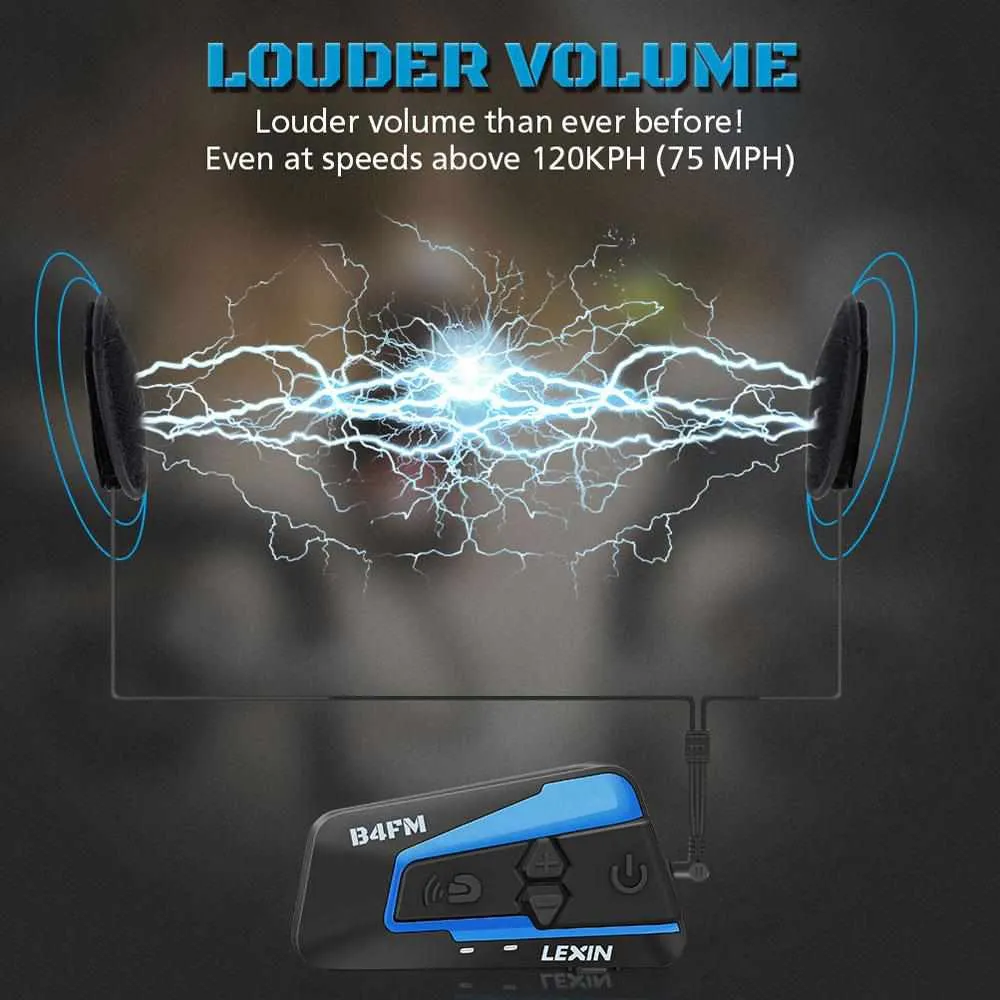 LX B4FM Motorcycle Bluetooth Helmet Headsets Intercom