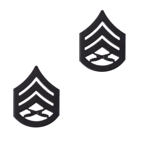 Marine Corps Chevron: Staff Sergeant - black metal, solid brass