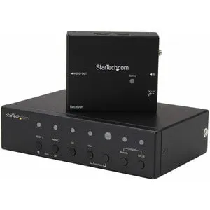 MULTI-INPUT HDBASET EXTENDER WITH BUILT-IN SWITCH - DISPLAYPORT VGA AND HDMI OVER CAT5 OR CAT6 - UP TO 4K