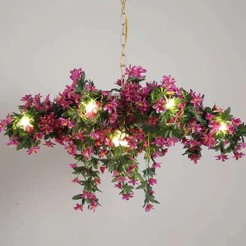 Music Dining Bar Flower Chandelier Net Red Shop Plant Bar Pendant Light Shop Innovative Artistic Lighting