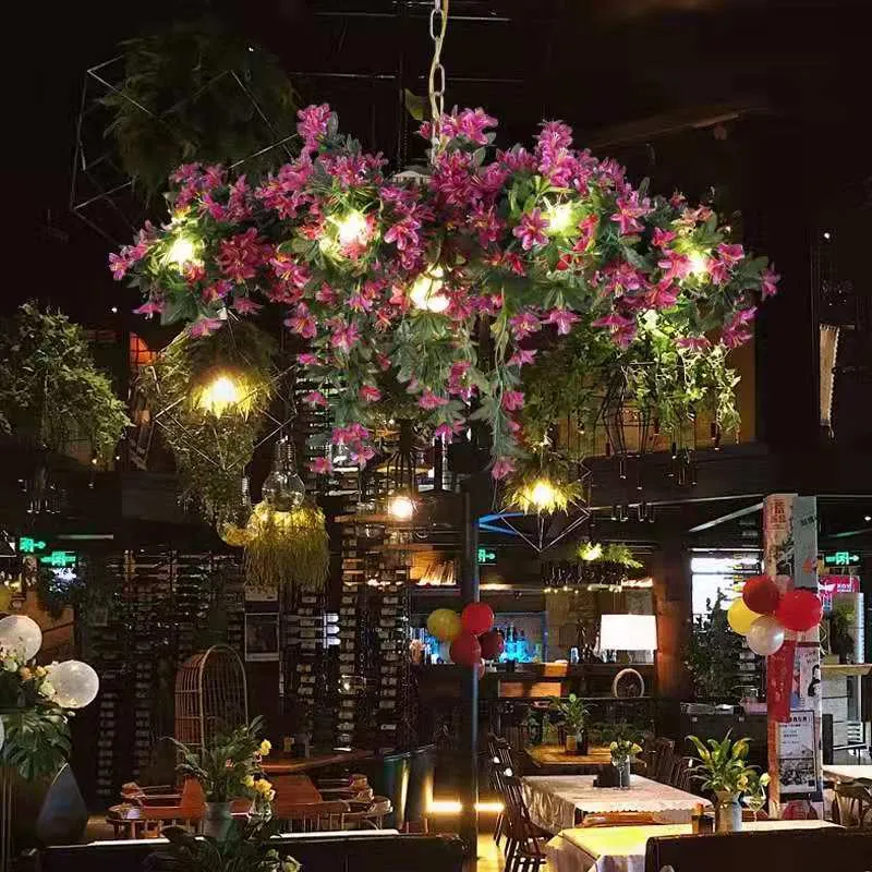 Music Dining Bar Flower Chandelier Net Red Shop Plant Bar Pendant Light Shop Innovative Artistic Lighting