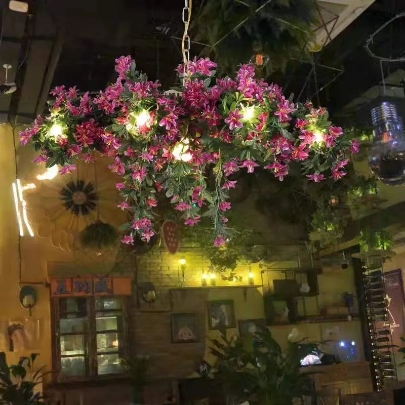 Music Dining Bar Flower Chandelier Net Red Shop Plant Bar Pendant Light Shop Innovative Artistic Lighting