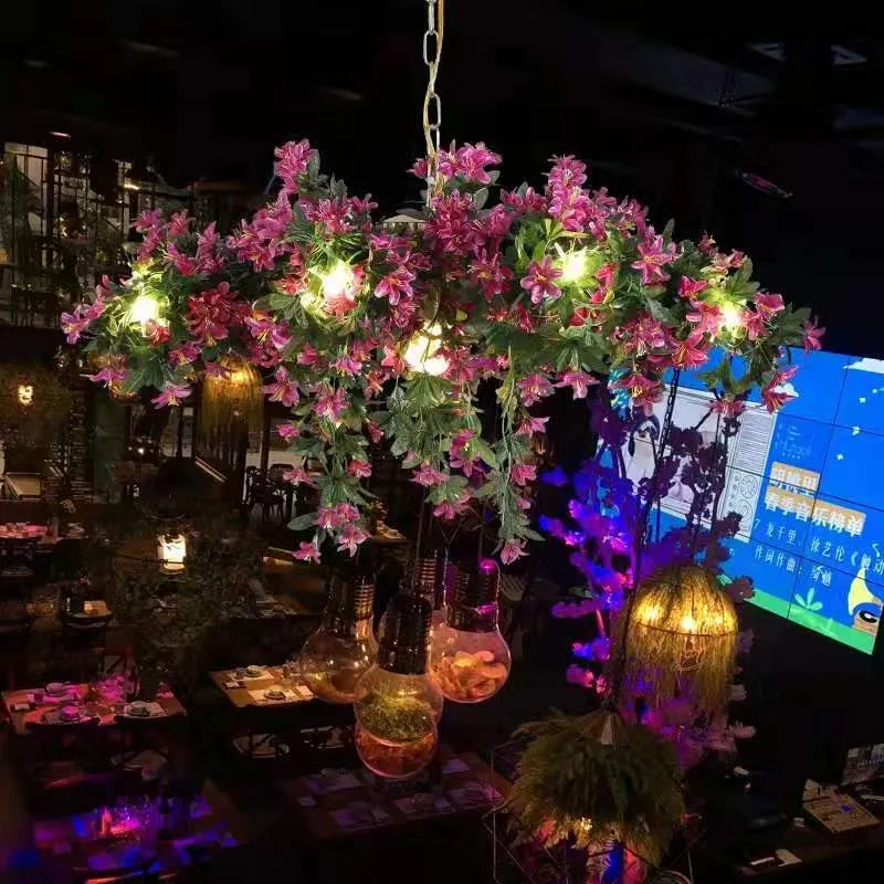 Music Dining Bar Flower Chandelier Net Red Shop Plant Bar Pendant Light Shop Innovative Artistic Lighting