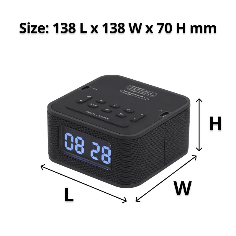 Nero Soundbox Bluetooth Alarm Clock Radio Speaker Charger