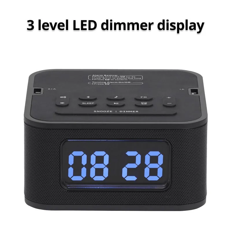 Nero Soundbox Bluetooth Alarm Clock Radio Speaker Charger