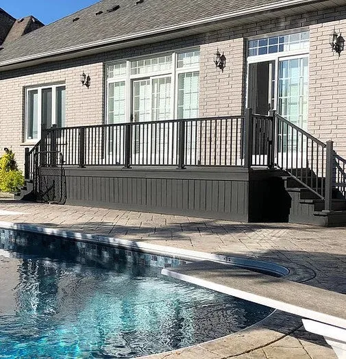 Nuvo Iron 44'' Aluminum Deck & Stair Posts (Black) [BLPOP44] (A1)