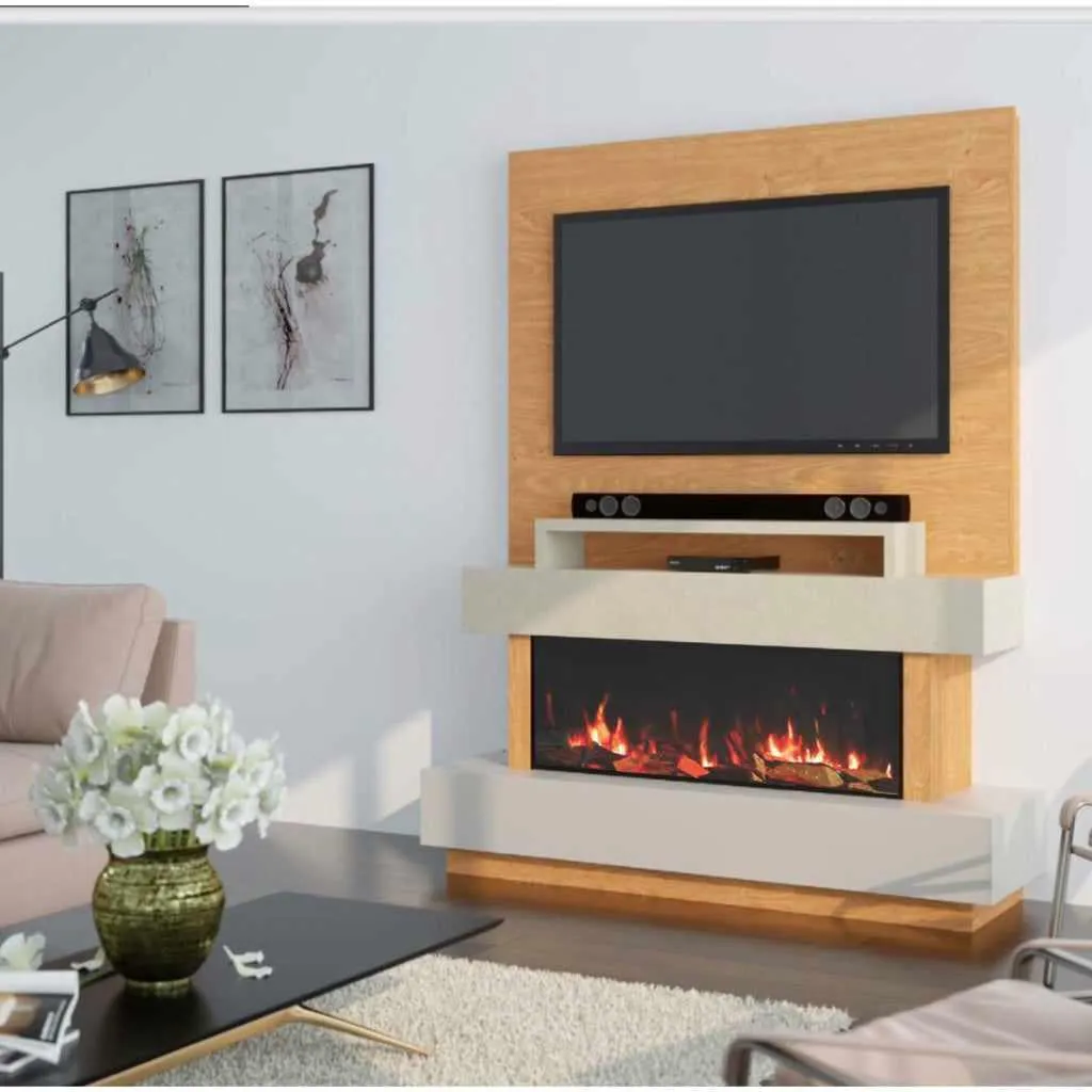 OER Tivoli Media Wall with Electric Fireplace - 1300MM Fire