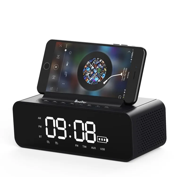 Oneder V06 Smart Bluetooth Speaker with Alarm Clock, FM Radio, and Hands-Free Calling