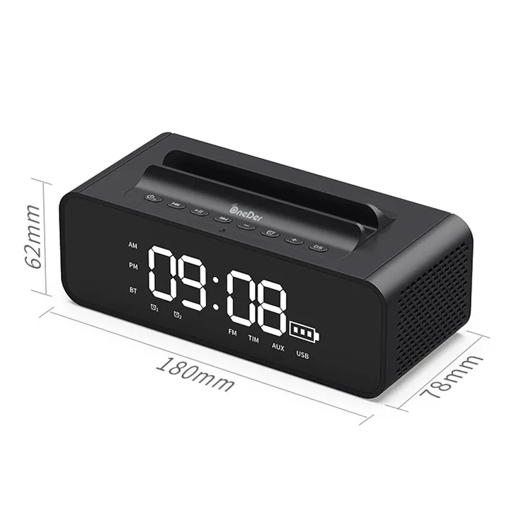 Oneder V06 Smart Bluetooth Speaker with Alarm Clock, FM Radio, and Hands-Free Calling