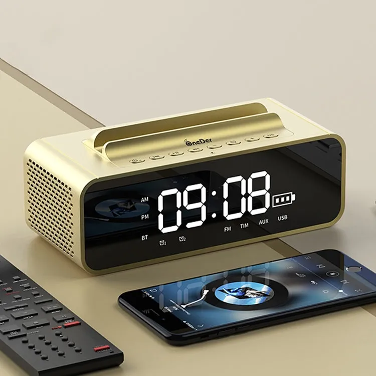Oneder V06 Smart Bluetooth Speaker with Alarm Clock, FM Radio, and Hands-Free Calling