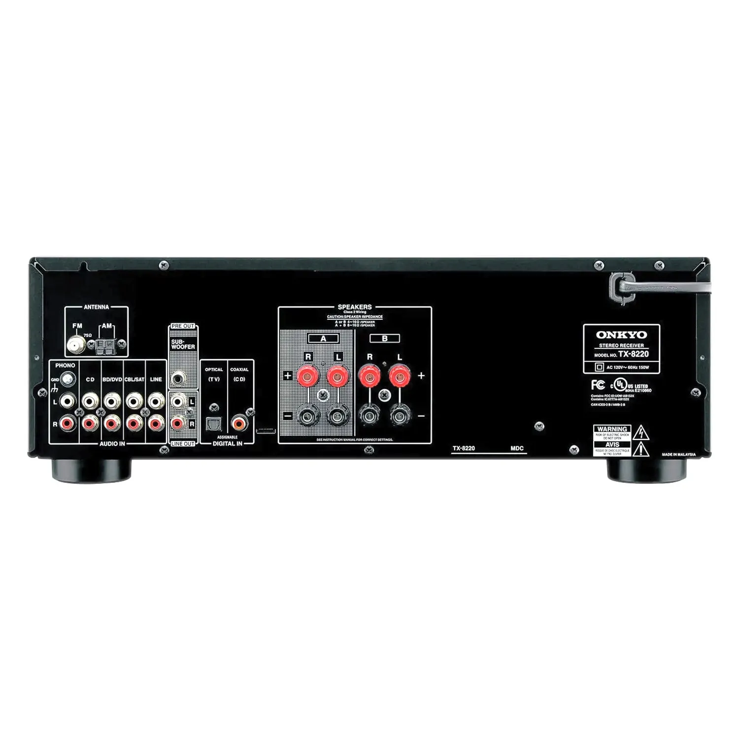Onkyo TX-8220 2 Channel Home Audio Stereo Receiver with Bluetooth - Certified Refurbished