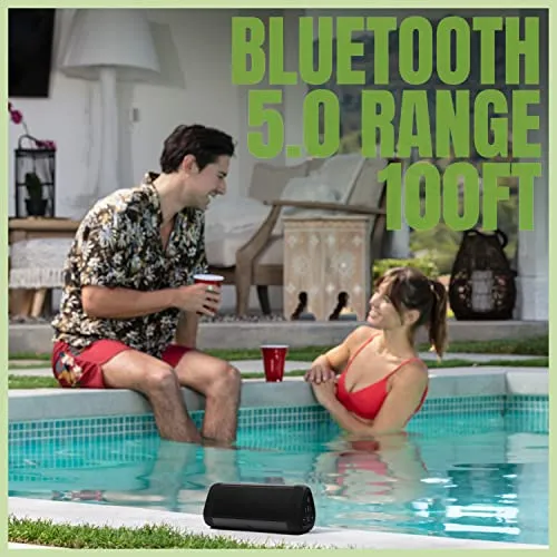 OontZ Angle 3 Ultra Waterproof 5.0 Bluetooth Speaker, 14 Watts, Black