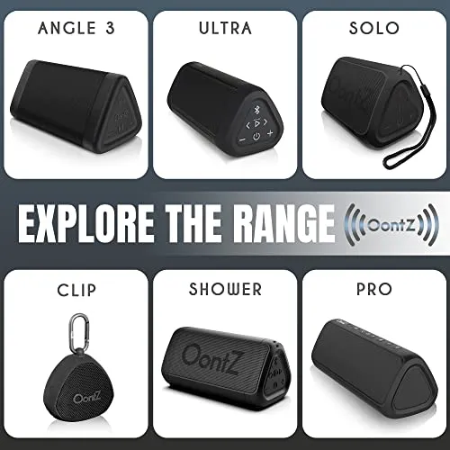OontZ Angle 3 Ultra Waterproof 5.0 Bluetooth Speaker, 14 Watts, Black