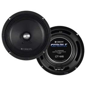 Orion Cobalt Series CT-M6 6.5" 600 Watts Max High Efficiency 4-Ohm Midrange Speakers (Pair)