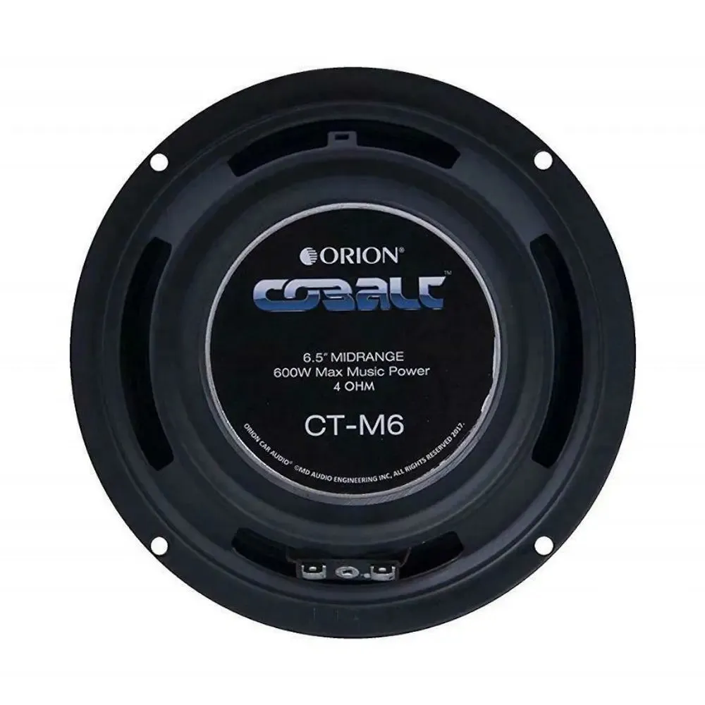 Orion Cobalt Series CT-M6 6.5" 600 Watts Max High Efficiency 4-Ohm Midrange Speakers (Pair)