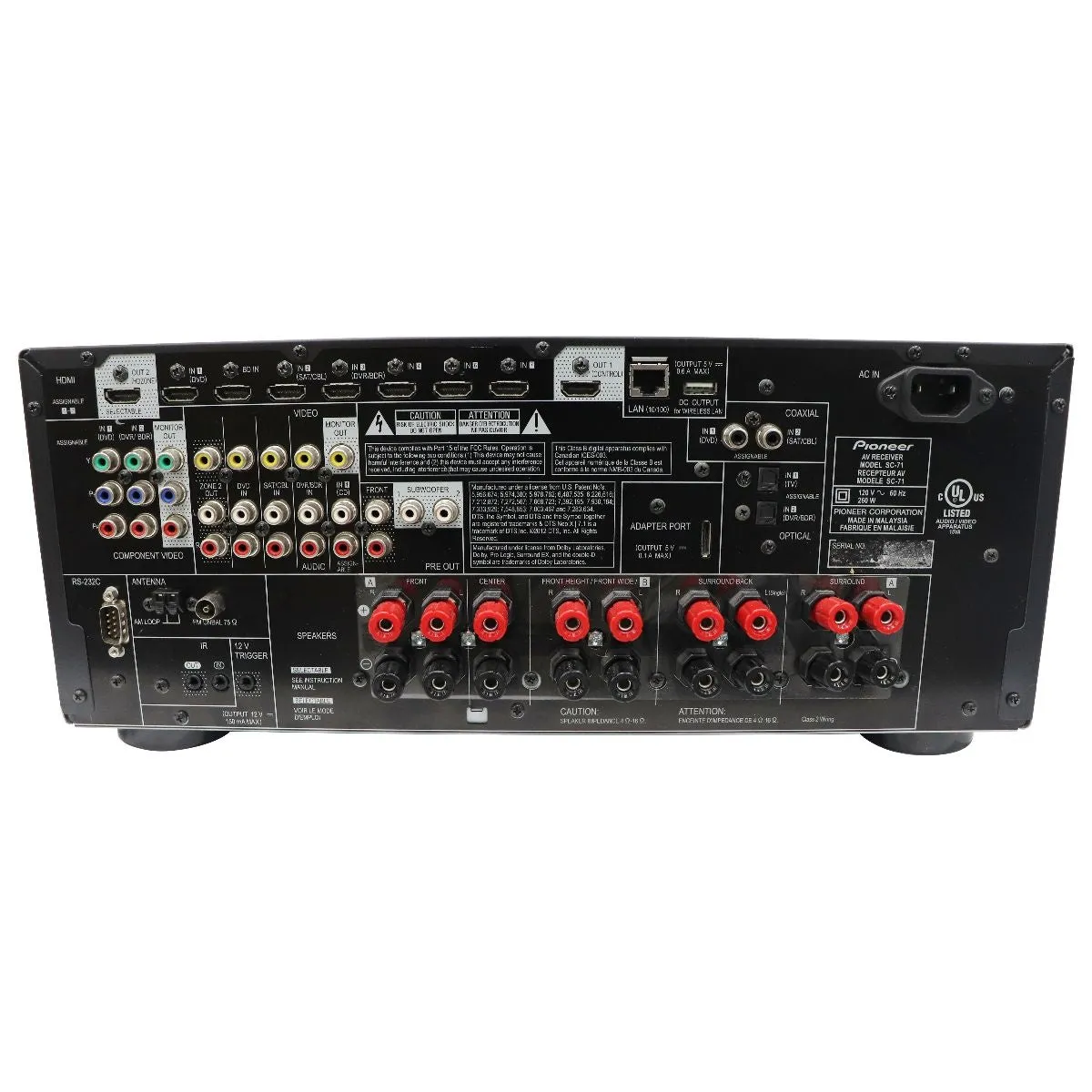 Pioneer Elite 7.2-Channel SC-71 AV receiver - Black