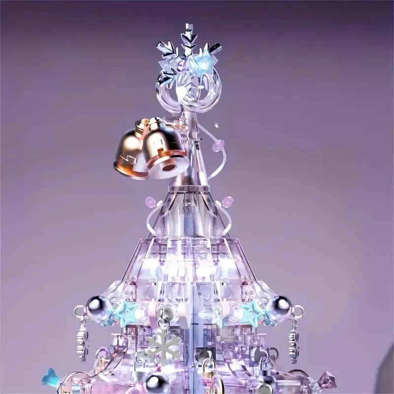 Purple Christmas Tree Music Box with Lights