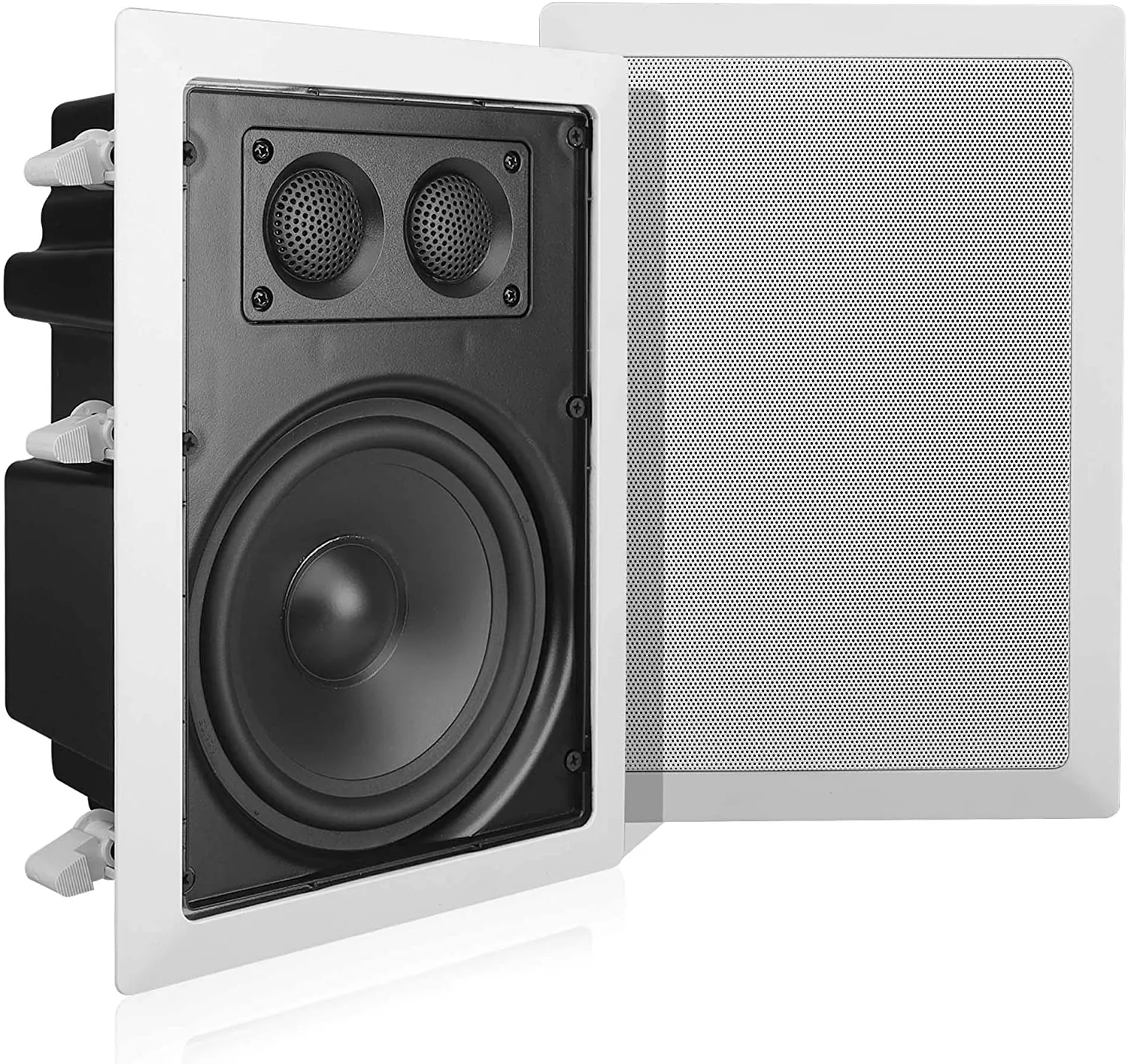 Pyle In-Wall / In-Ceiling Dual 6.5'' Enclosed Speaker Systems, 2-Way Flush Mount Stereo Speakers (Pair)