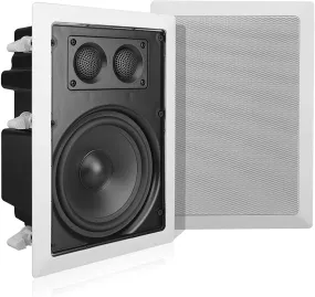 Pyle In-Wall / In-Ceiling Dual 6.5'' Enclosed Speaker Systems, 2-Way Flush Mount Stereo Speakers (Pair)