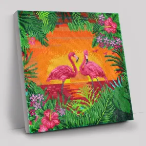 "Fancy Flamingos" Crystal Art Kit 30x30cm
