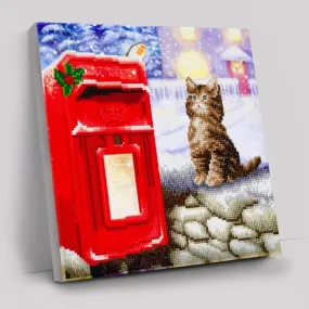 "Postman Cat" Crystal Art Kit 30x30cm