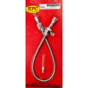 Racing Power Firewall Mount Transmission Dipstick 29" Long Braided/Billet Stainless Natural - 700R4