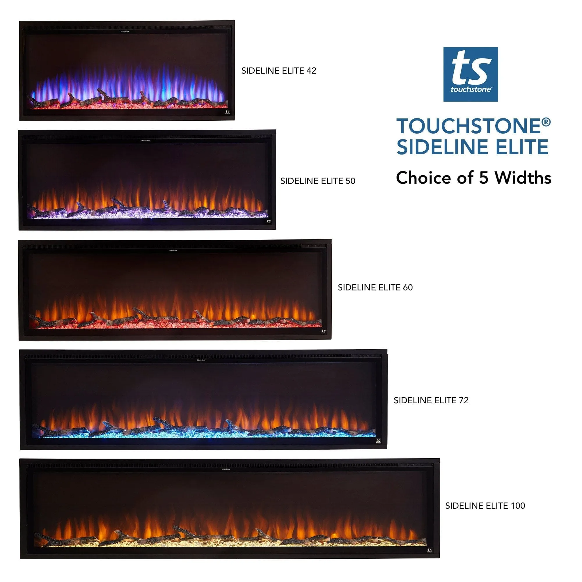 Refurbished Sideline Elite Smart 100 Inch WiFi-Enabled Recessed Electric Fireplace (Alexa/Google Compatible)