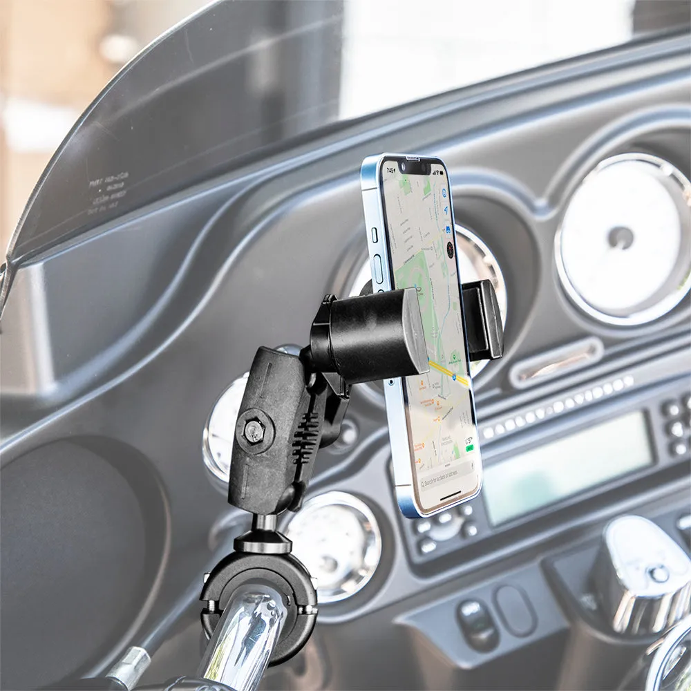 RoadVise® XL Phone and Midsize Tablet Holder with Handlebar Collar Mount and 2.75" Shaft