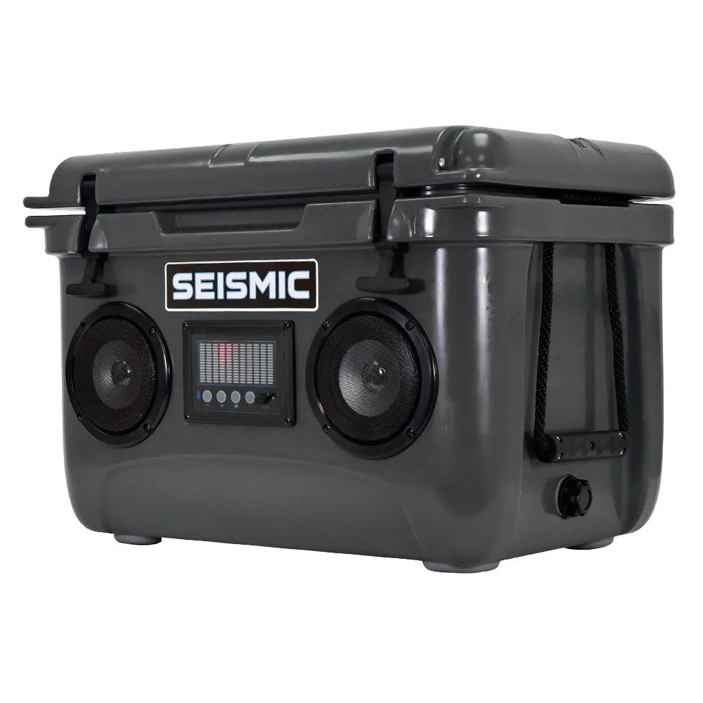 SC37WS-Gray - 37 Quart Gray Hard Cooler Box with Built-In Bluetooth Speakers