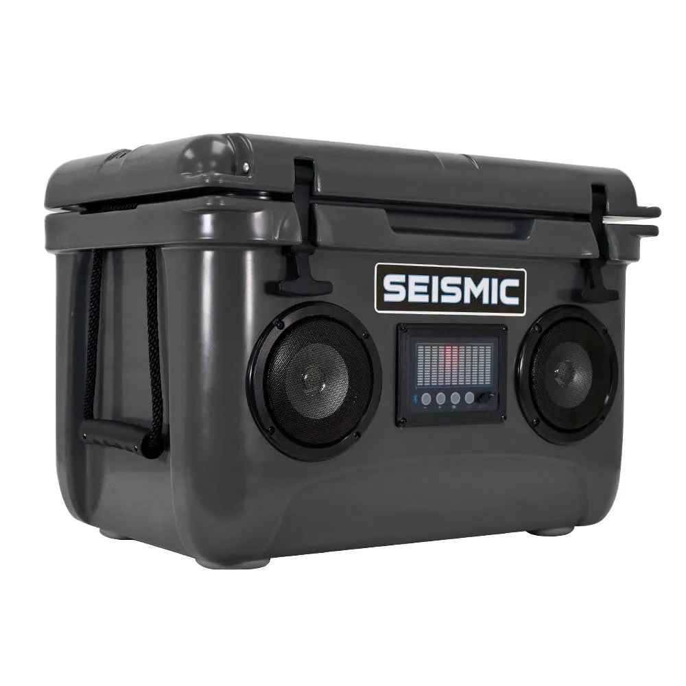 SC37WS-Gray - 37 Quart Gray Hard Cooler Box with Built-In Bluetooth Speakers