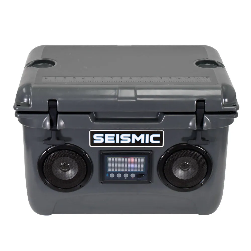 SC37WS-Gray - 37 Quart Gray Hard Cooler Box with Built-In Bluetooth Speakers