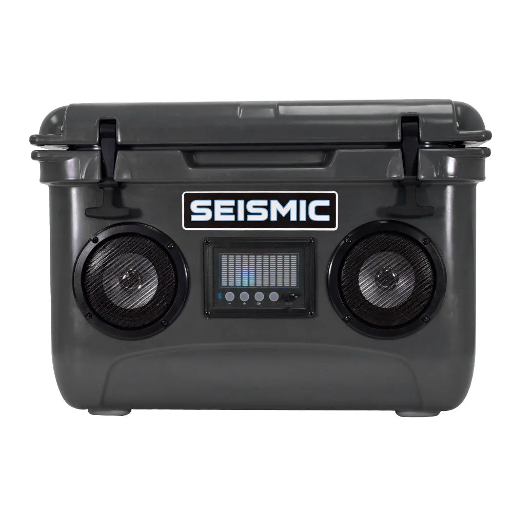 SC37WS-Gray - 37 Quart Gray Hard Cooler Box with Built-In Bluetooth Speakers