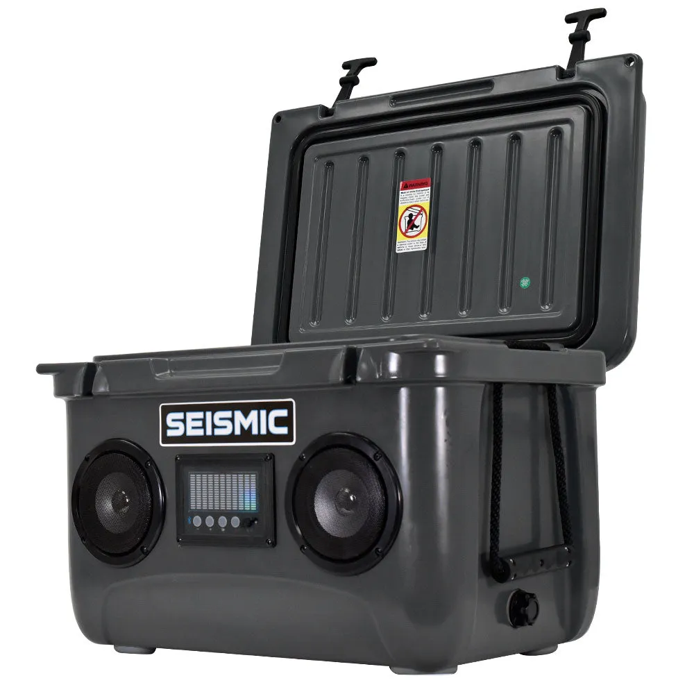 SC37WS-Gray - 37 Quart Gray Hard Cooler Box with Built-In Bluetooth Speakers
