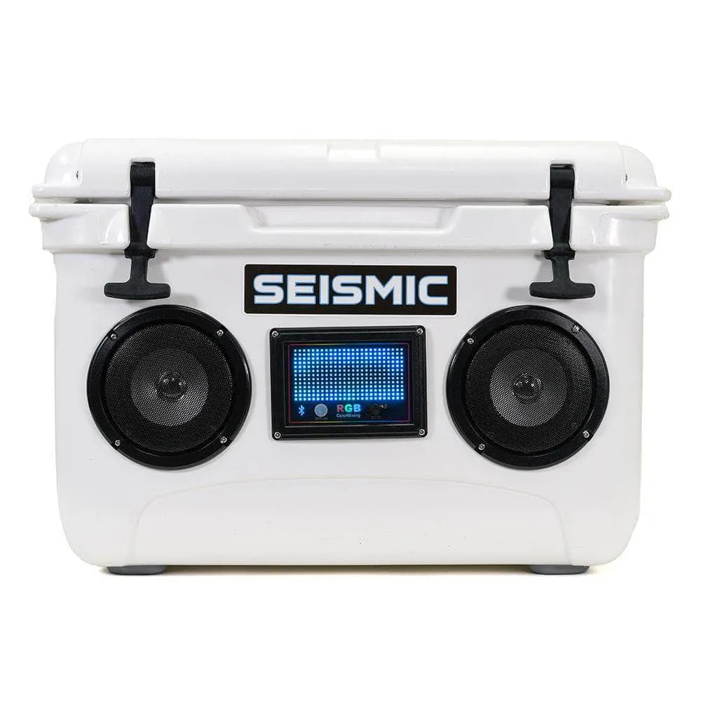 SC37WS-White - 37 Quart White Hard Cooler Box with Built-In Bluetooth Speakers
