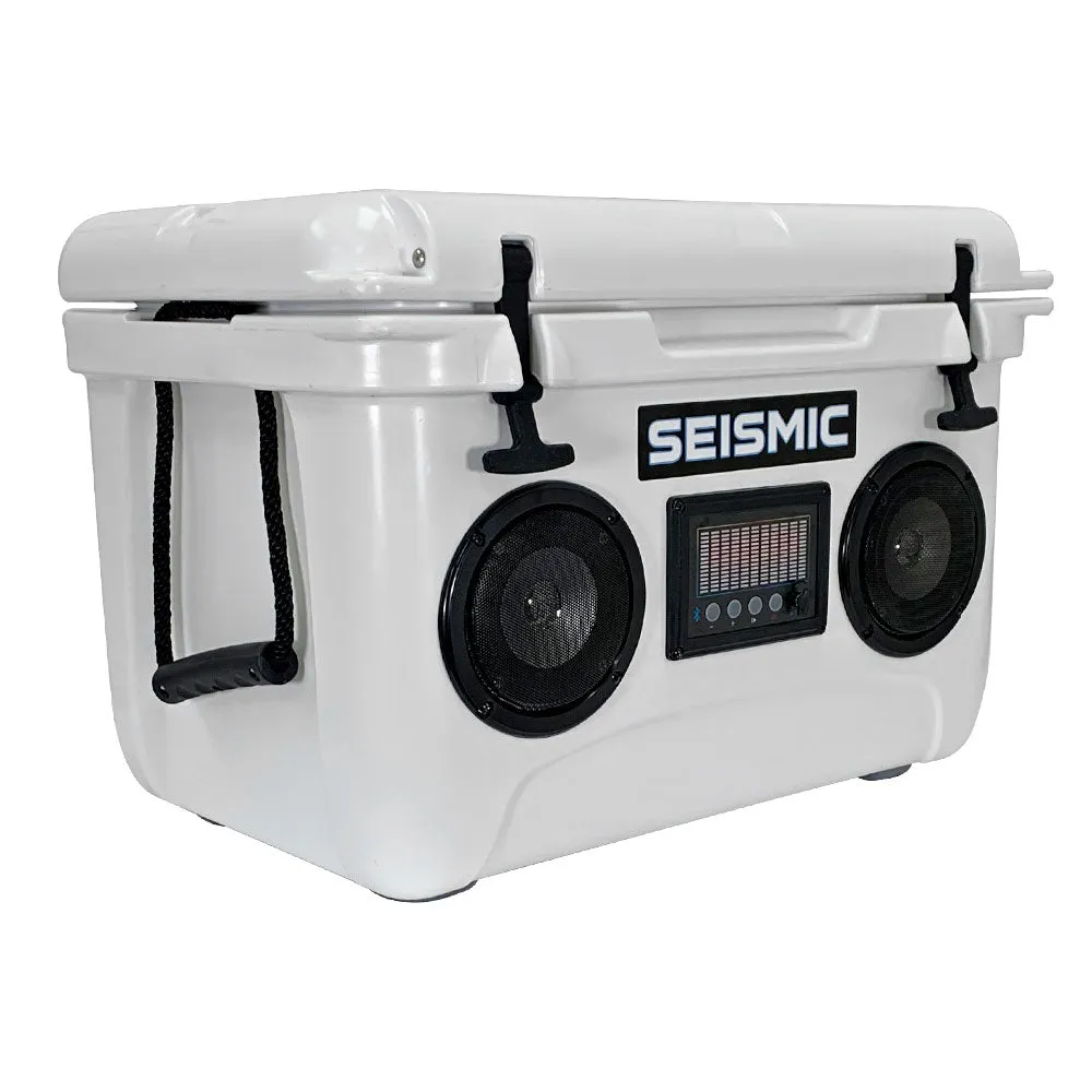 SC37WS-White - 37 Quart White Hard Cooler Box with Built-In Bluetooth Speakers