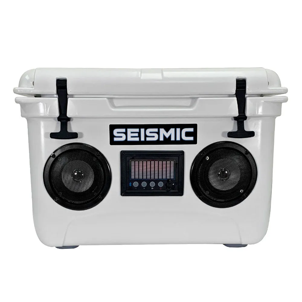 SC37WS-White - 37 Quart White Hard Cooler Box with Built-In Bluetooth Speakers